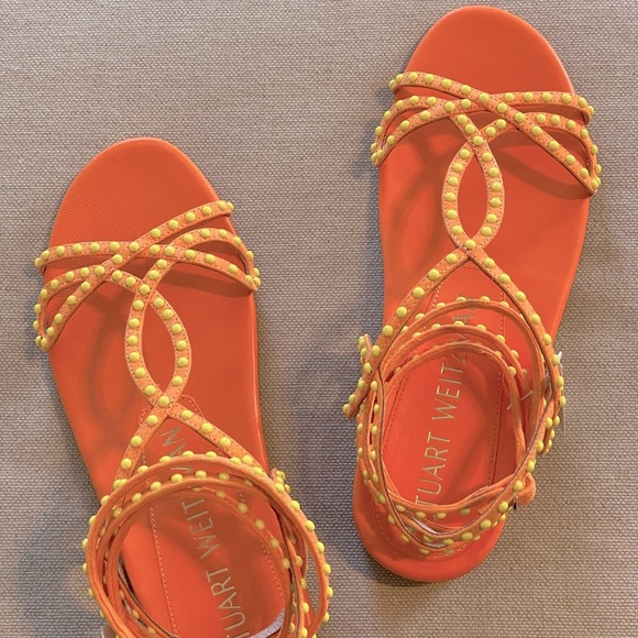 STUART WEITZMAN  Leya Beaded Leather Sandal - Women’s Size 6.5 - NEW IN BOX - Picture 4 of 8